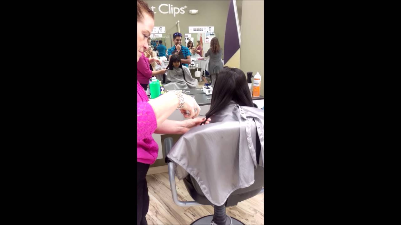 Amaya's first donation to Wigs for Kids.