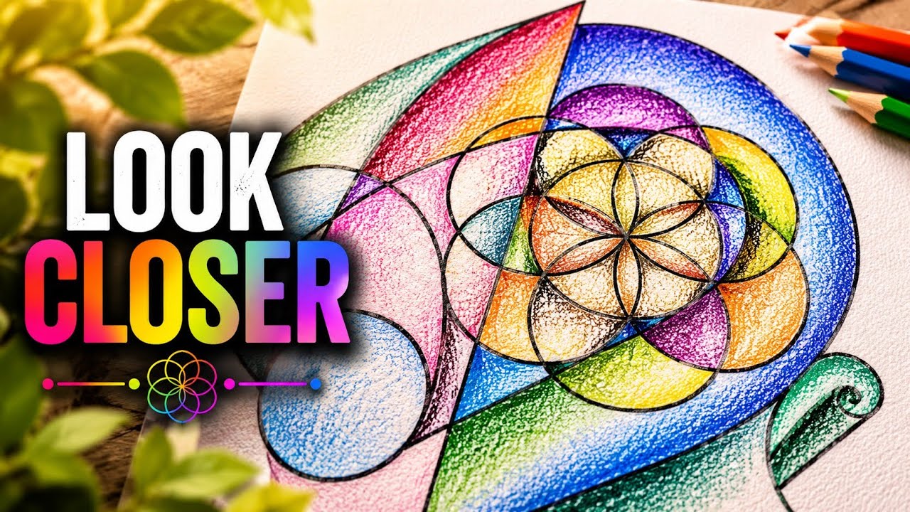Abstract Geometric Art Process / Sacred Geometry Drawing with a Compass