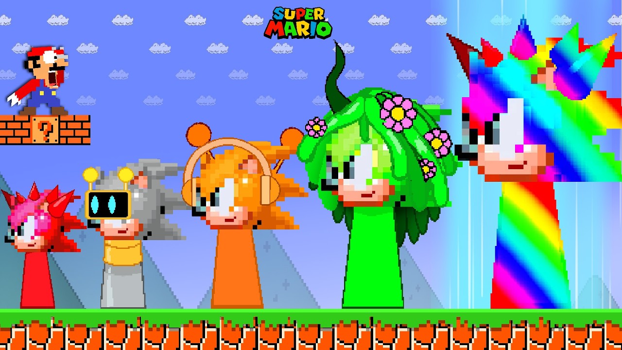 Upgrading Sonic Character to the Strongest SPRUNKI ever in Super Mario Bros. (Mod/Cover)