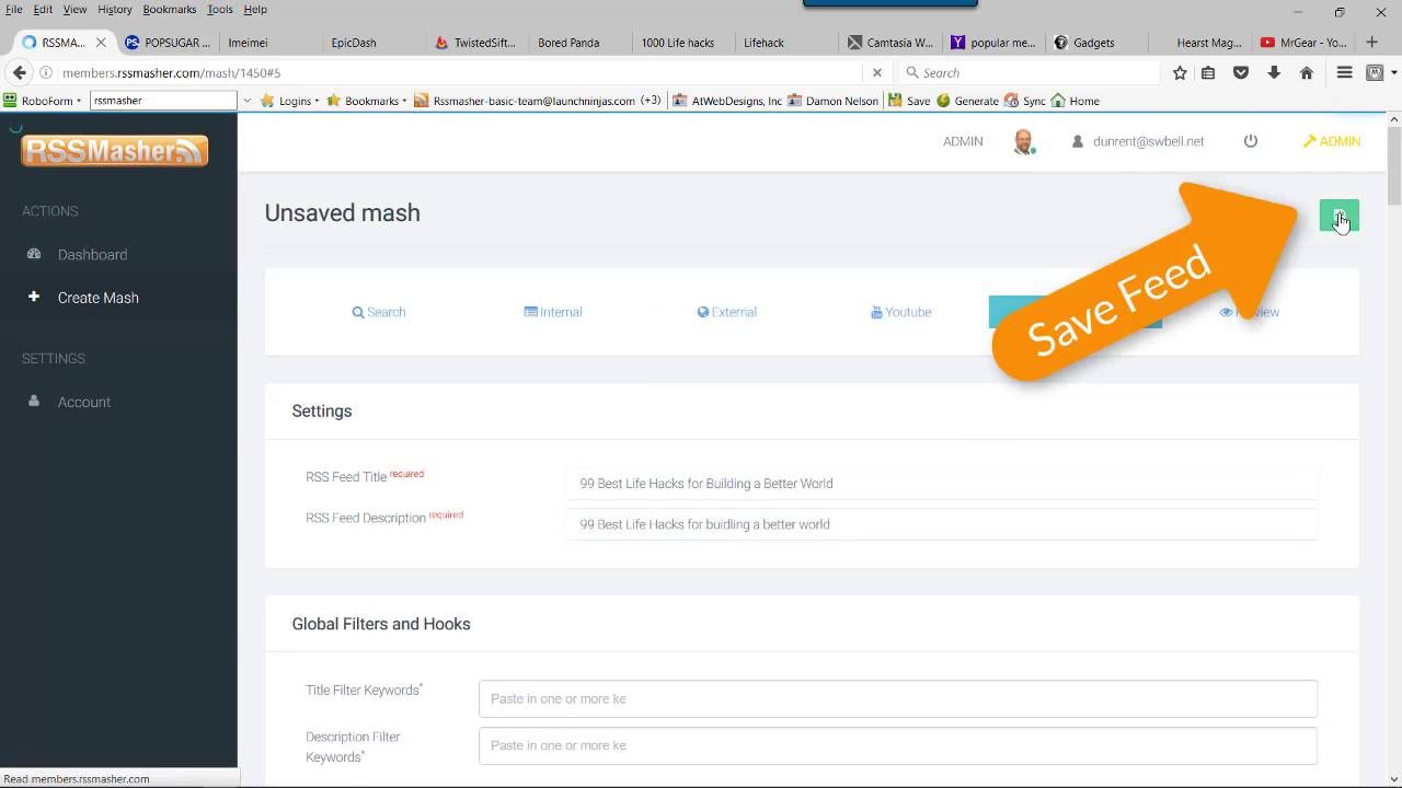 RSS Masher Demo, Review Short by Damon Nelson 2 Mins - RSSMasher