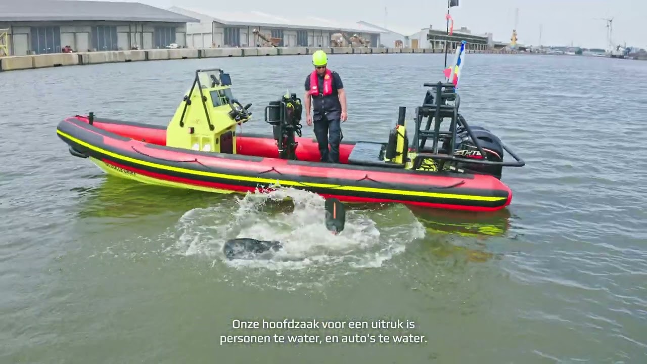 Twin Yamaha 90hp Vmax VF90LB on Gemini WR650 RIB for Belgian Fire Department