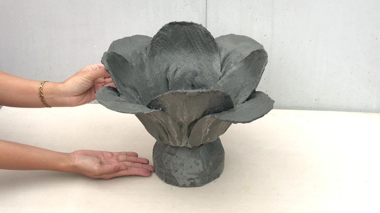 How to create beautiful cement flower pots - Creativity from Cement