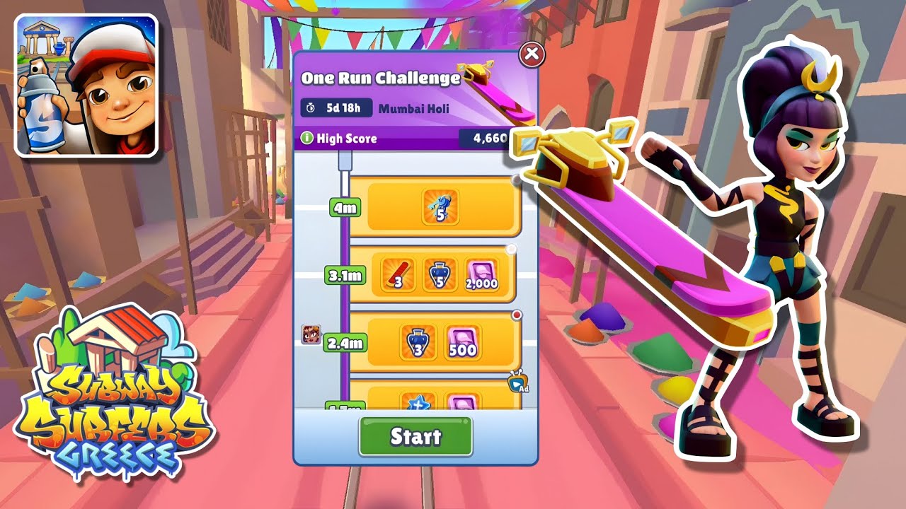 Subway Surfers Greece 2025 - One Run Challenge Mumbai Holi - Get Amazing Rewards!