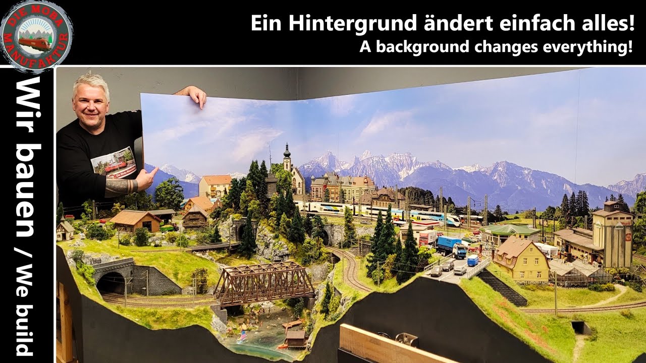 Der neue Hintergrund ändert einfach alles! Aufbau und saubere Anlagenkante Modelleisenbahn H0 1/87