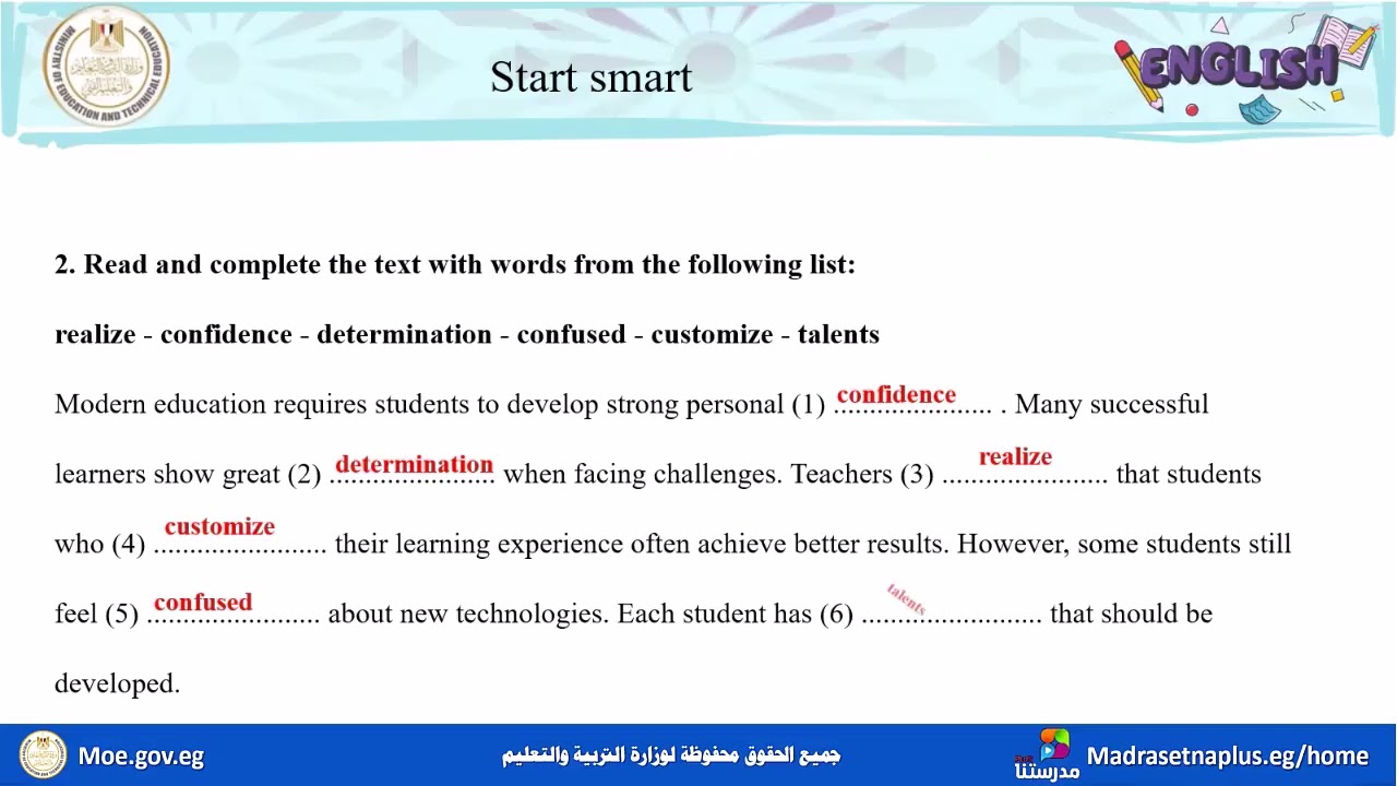 English Prep 3 Revision, Unit1 Lesson 1 Second term2025 2026