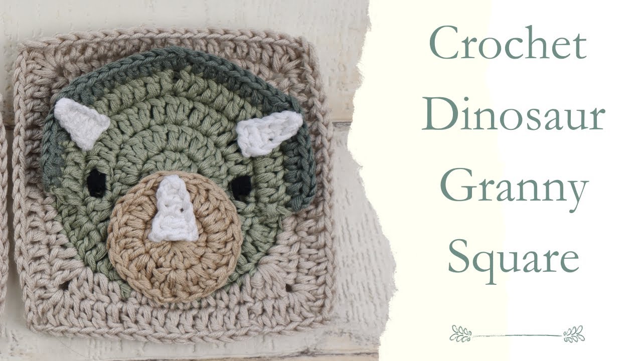 Crochet Dinosaur Granny Square