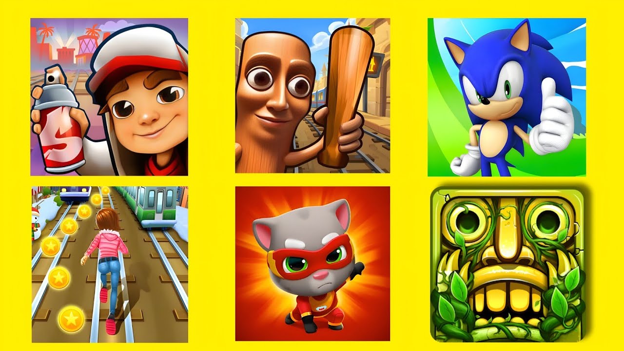 Subway Surfers,sonic dash Temple run 2,subway princess Runner,Subway Rush Escape