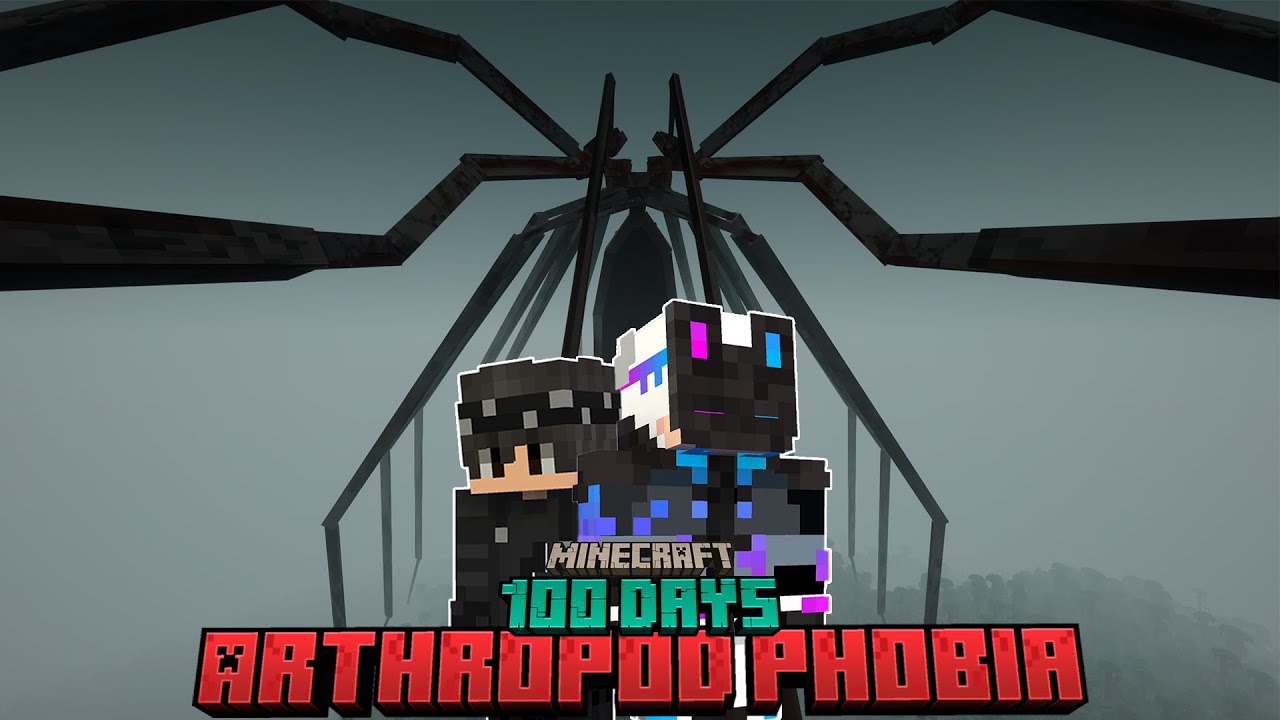 I Survived 100 Days with Giant Spiders in Minecraft!