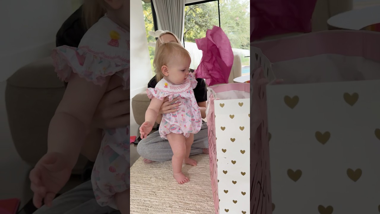 My wife&rsquo;s reaction to our baby opening her 1st birthday presents 🥹😂 #kayandtayofficial #couples