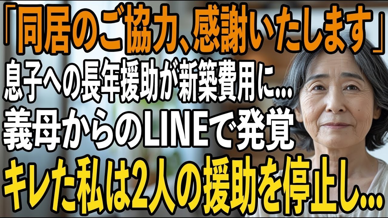 息子夫婦と義家族の新築の同居を義母のSNSで知った私…長年援助してきたお金が”義家族との同居費用”と知り、激怒した私は即座に援助を停止→1ヶ月後、2人は凍りつく【シニアライフ】【60代以上の方へ】