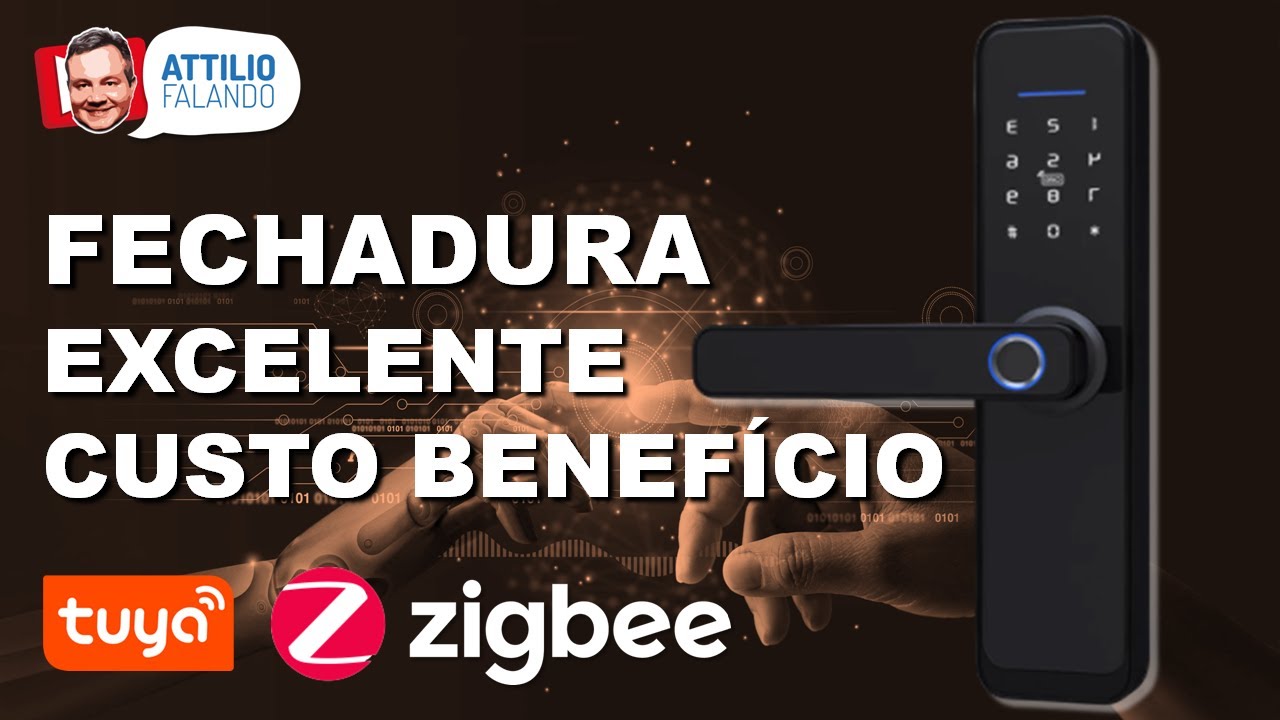 Fechadura Inteligente ZigBee com biometria, senha e controlada pelo celular. Compatível com ALEXA