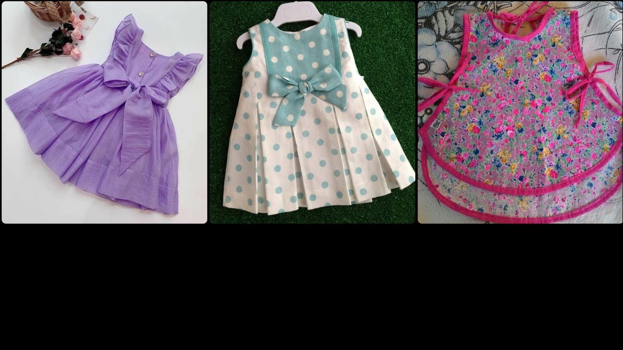Best and beautiful home made stitch baby frocks design for summer dress