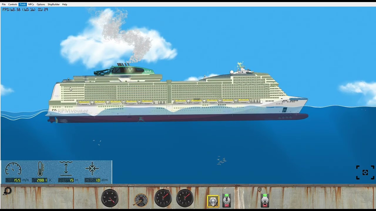 Floating Sandbox testing out a new ship