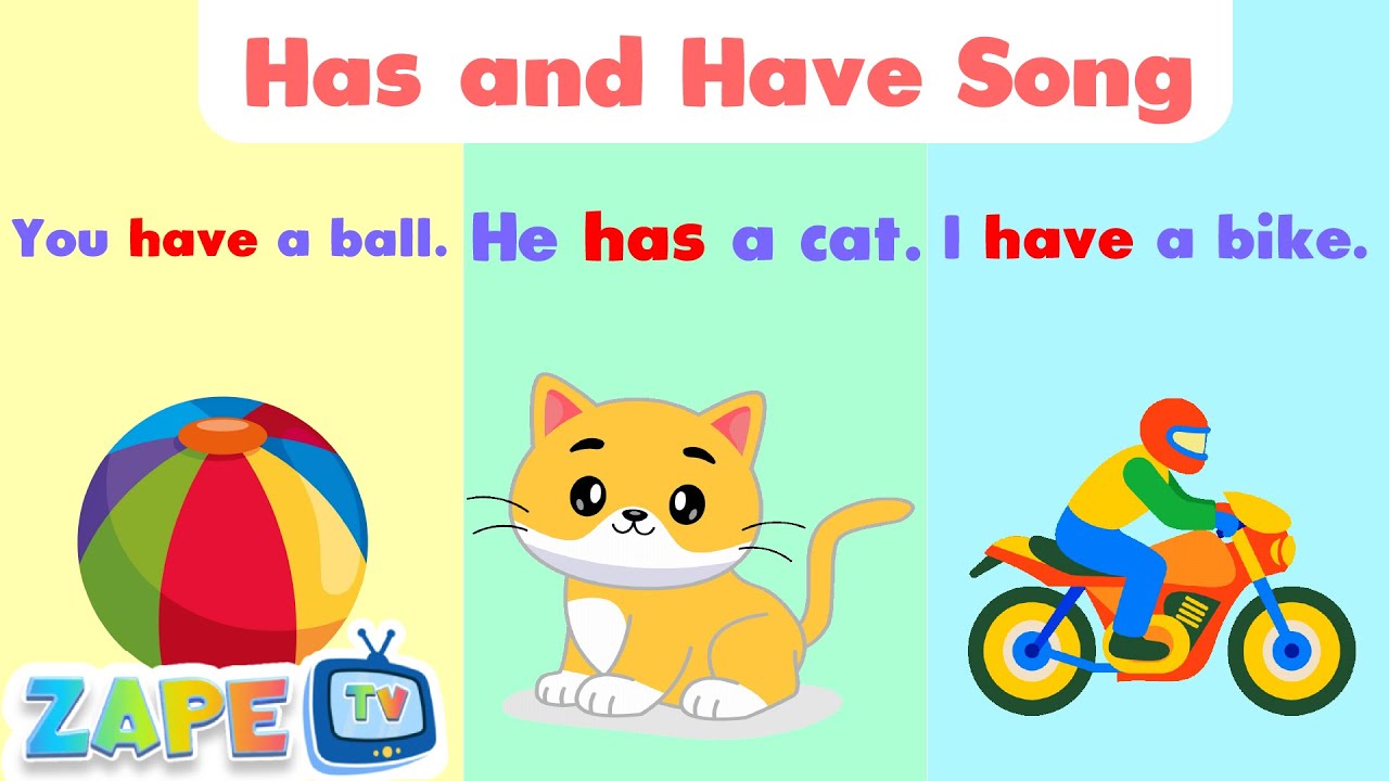 Have and Has Song | English Grammar for Kids | Kids Song | Kindergarten | Zape TV