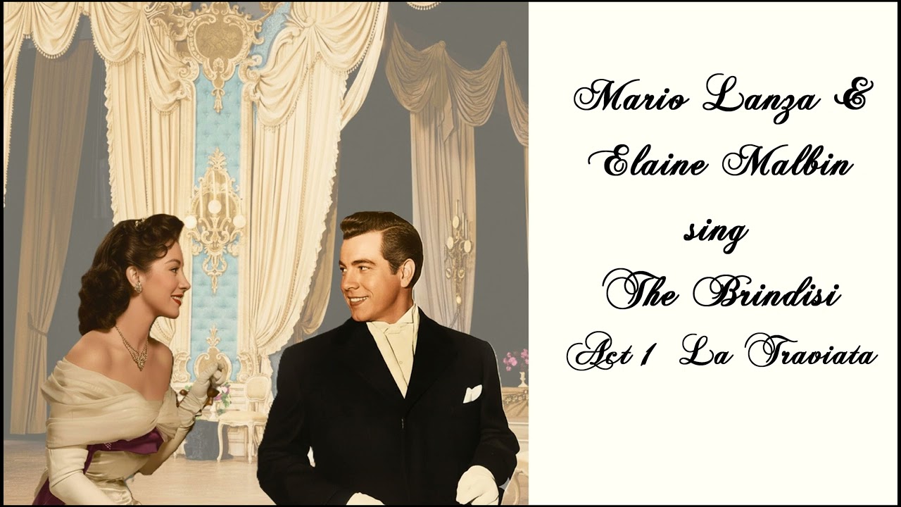 Mario Lanza & Elaine Malbin - 'Brindisi' (Verdi - La Traviata) Newly restored in DES stereo.