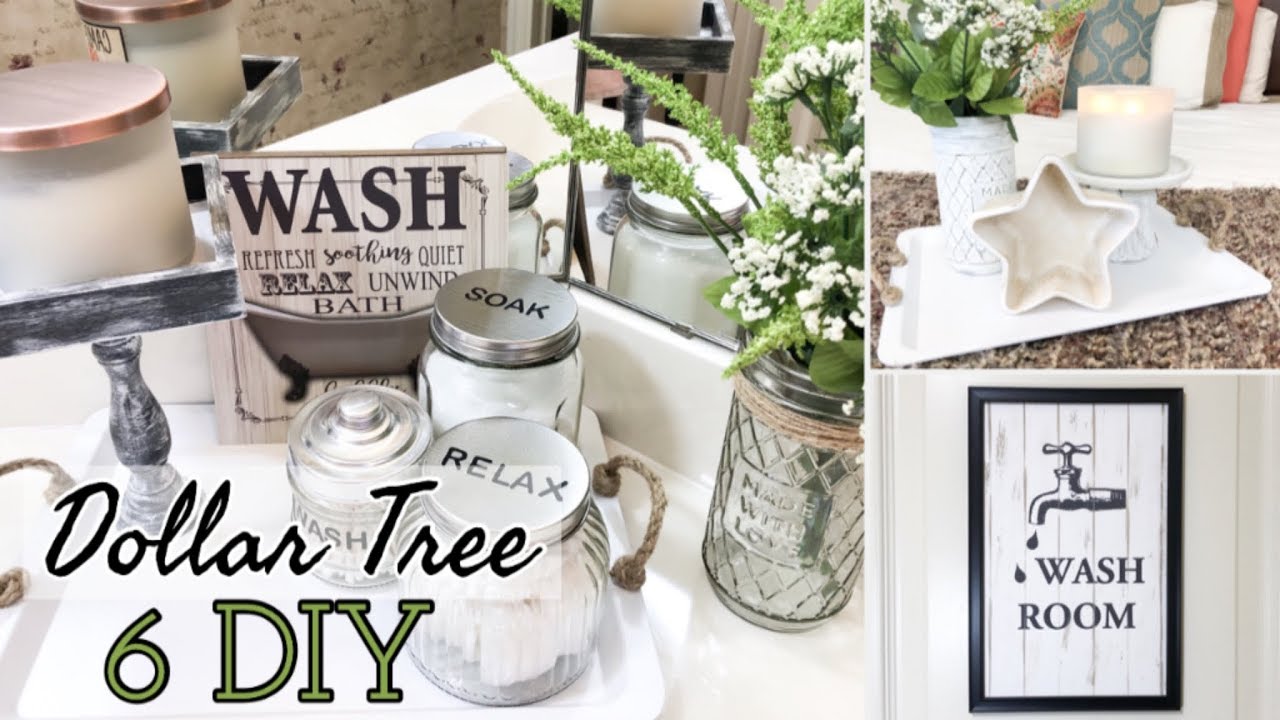 FARMHOUSE BATHROOM DECOR | DOLLAR TREE DIY
