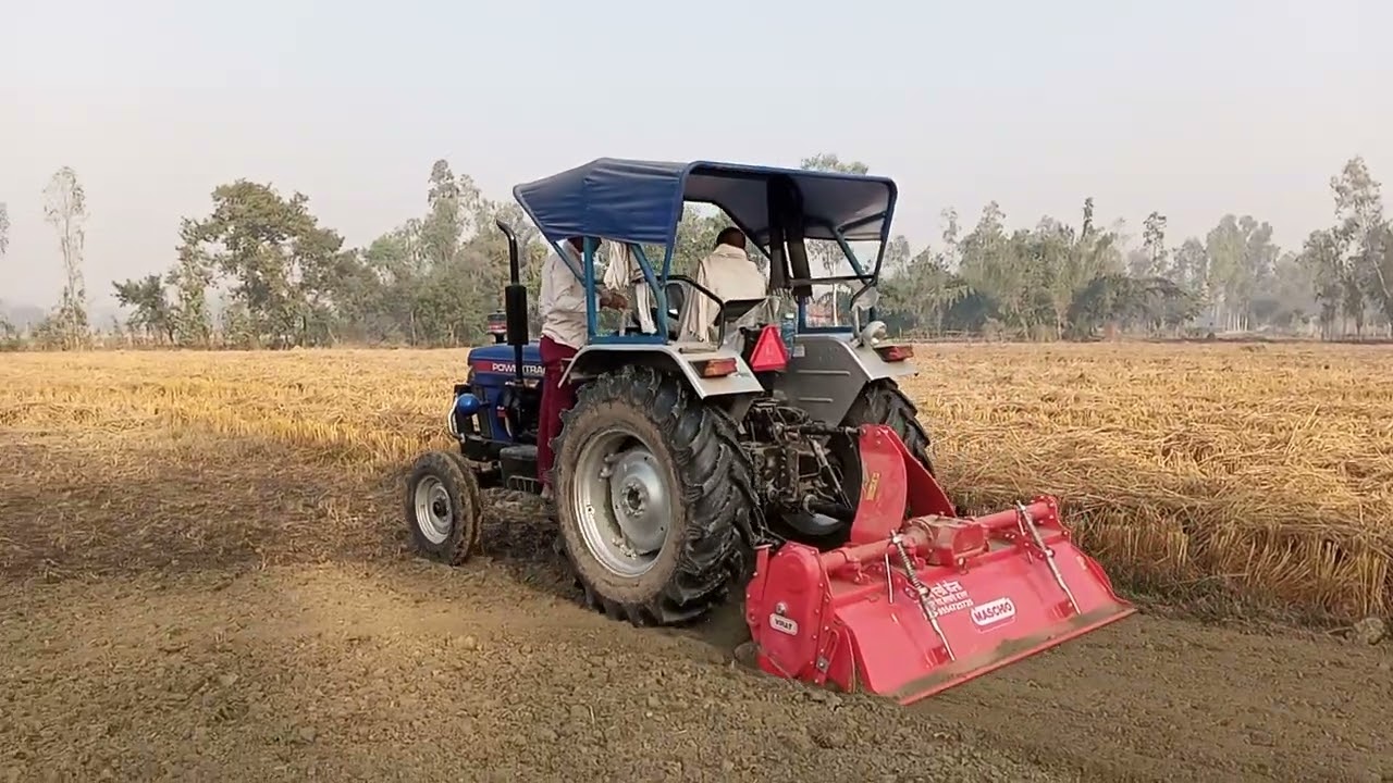 Powertrac Euro 50 performance on Maschio gaspardo rotavator