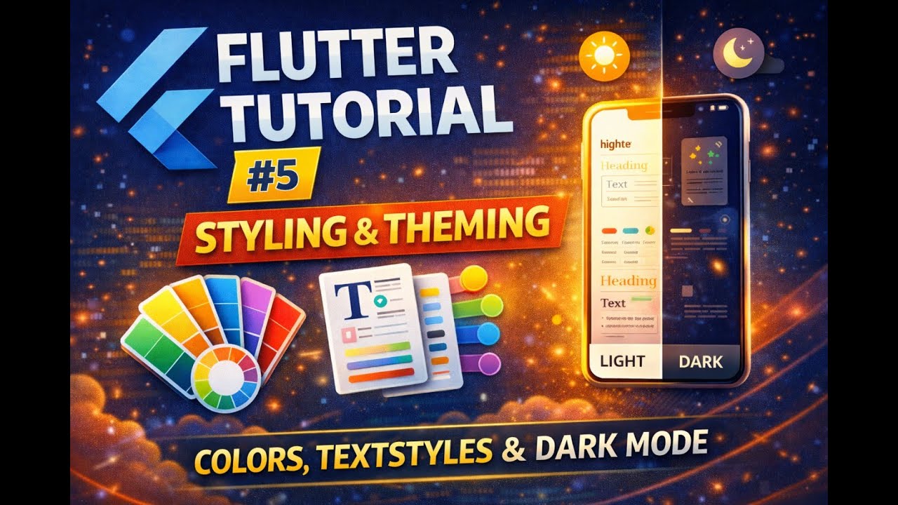 Flutter Tutorial #5 – Styling & Theming | Colors, TextStyles & Dark Mode