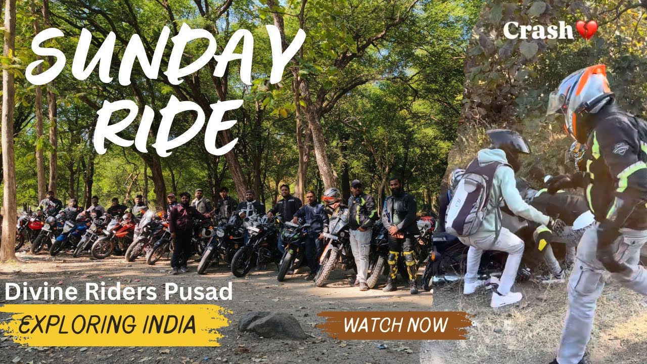 Sunday Ride With Divine Riders // Crash हो गया all Safe #rider #biking 