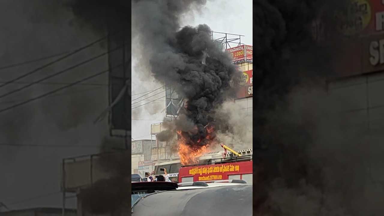 Bus Fire Accident At PNBS Bustand Vijayawada #andhrapradesh#news #travel#bus #news#subscribe #bgmi
