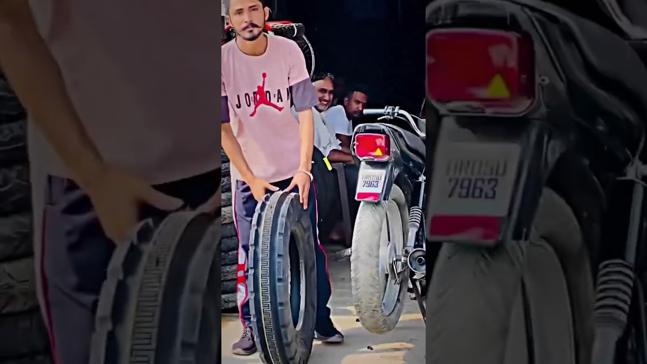 Splendor me tractor ka tyre 😮 