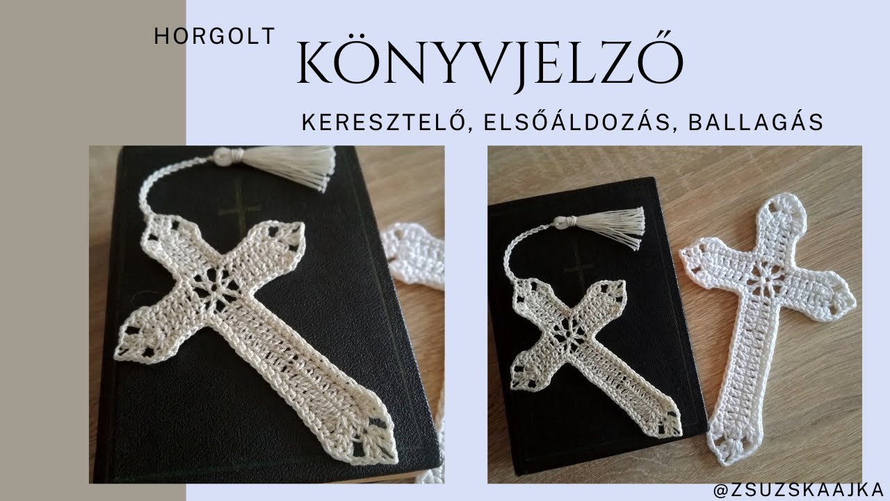 Horgolt kereszt könyvjelző / Crochet cross bookmark