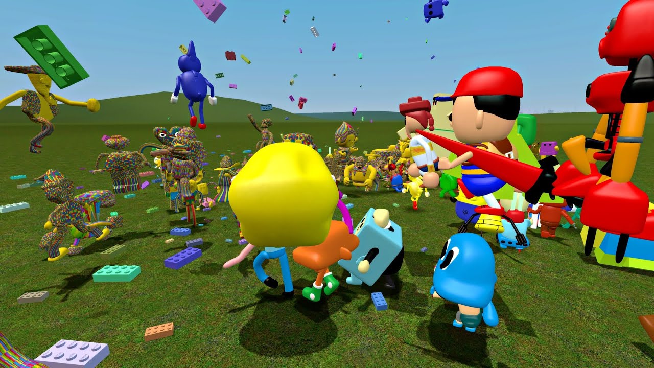ALL LEGO 3D NEXTBOTS ARMY VS ALL 3D SANIC CLONES MEMES ARMY [ Garry's Mod ]