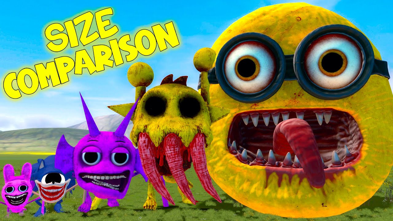 NEW SIZE COMPARISON MINION EXE TRAIN EATER  in Garry's Mod!
