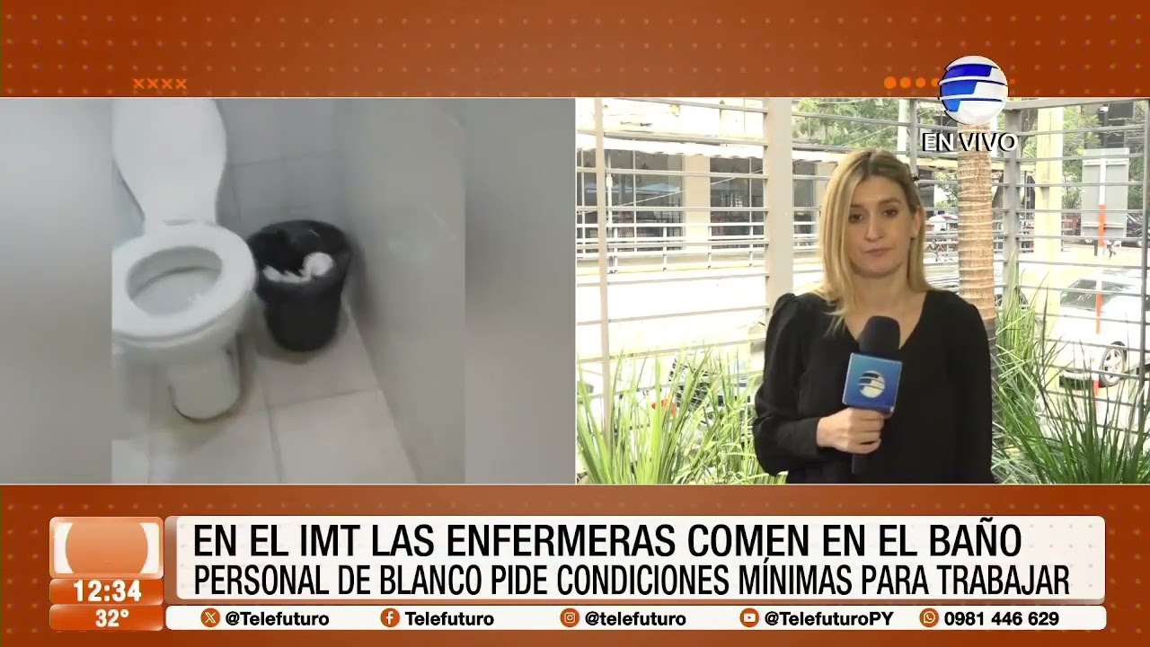 Enfermeras comen en el baño del Instituto de Medicina Tropical