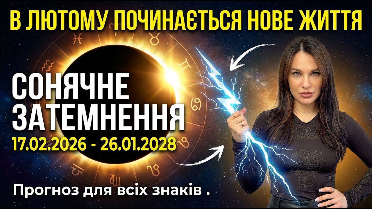 СОНЯЧНЕ ЗАТЕМНЕННЯ ЛЮТОГО 2026 | ПРОГНОЗ ДЛЯ ВСІХ від ASTRONATA