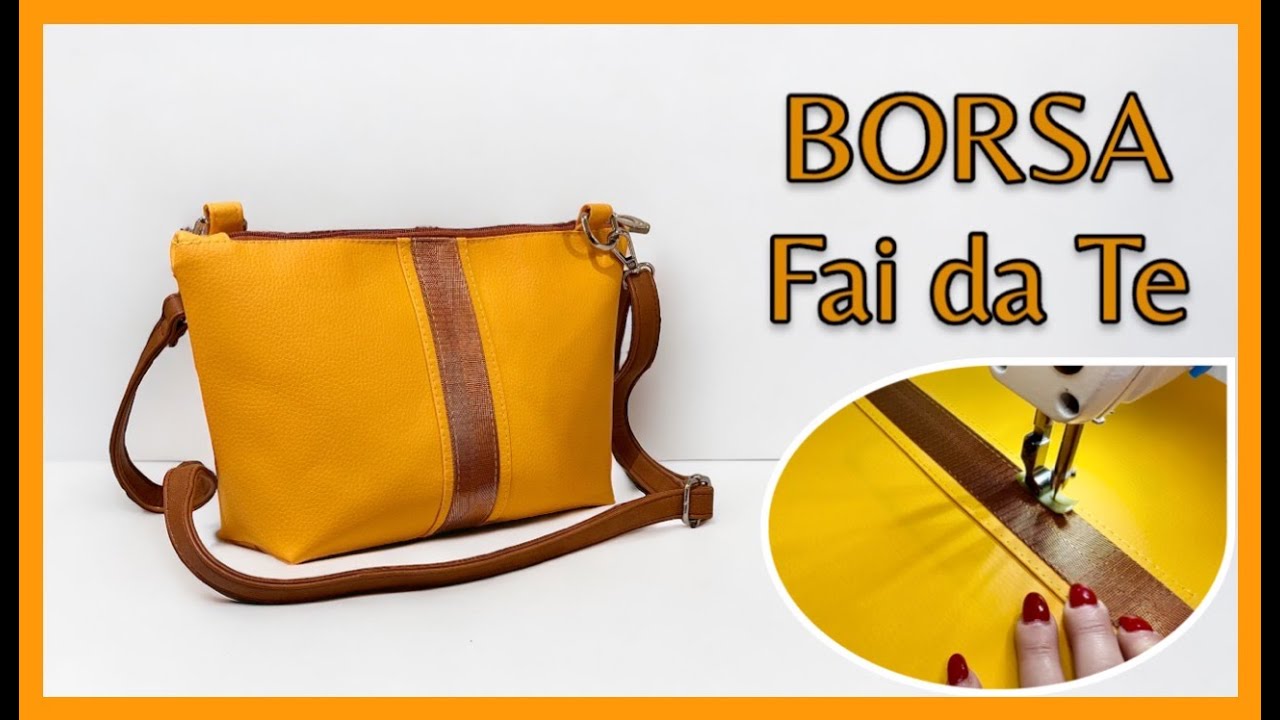 FACILISSIMA BORSA fai da te | Tutorial BORSA in  similpelle con cerniera | DIY BAG with zipper |