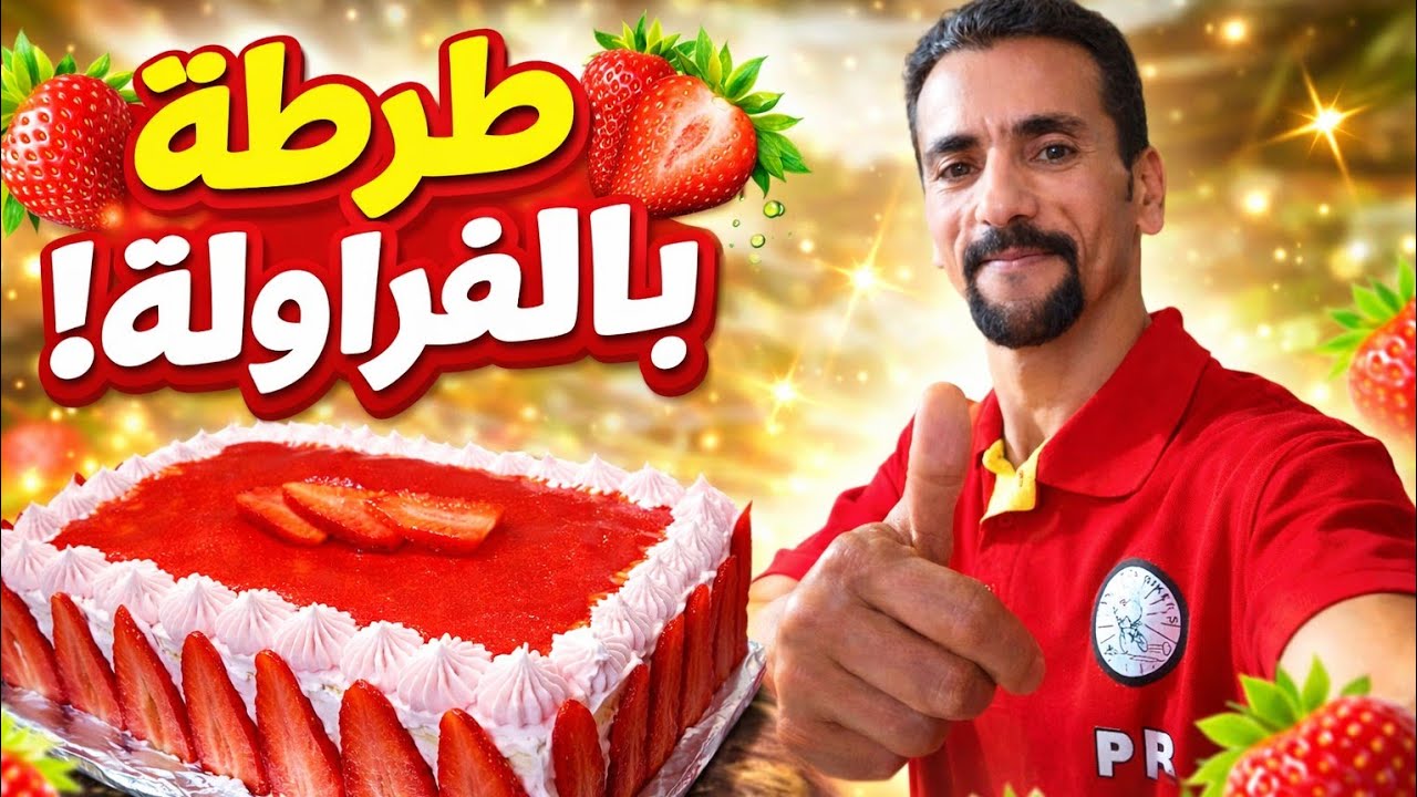 طورطة بالفراولة🍓🍓اقتصادية+ غريبة المسفوية بأدق التفاصيل كولشي اتبرع بإدن الله