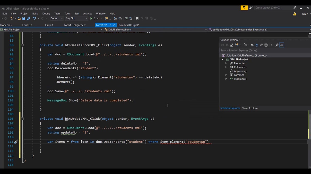 Visual Programming with C# - Create, Show and Manipulate XML Files with Visual C# (Part 3)