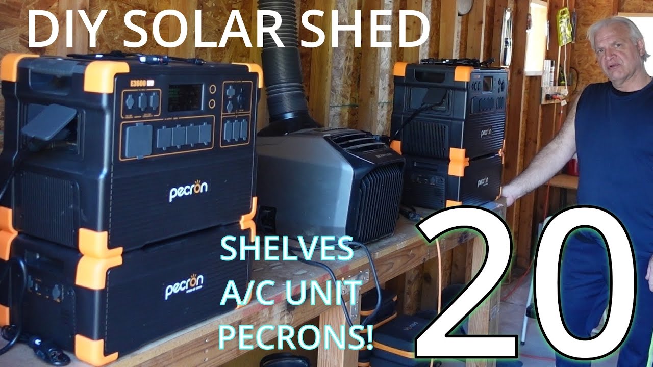 DIY SOLAR SHED EP 20 - SHELVES, A/C, PECRONS