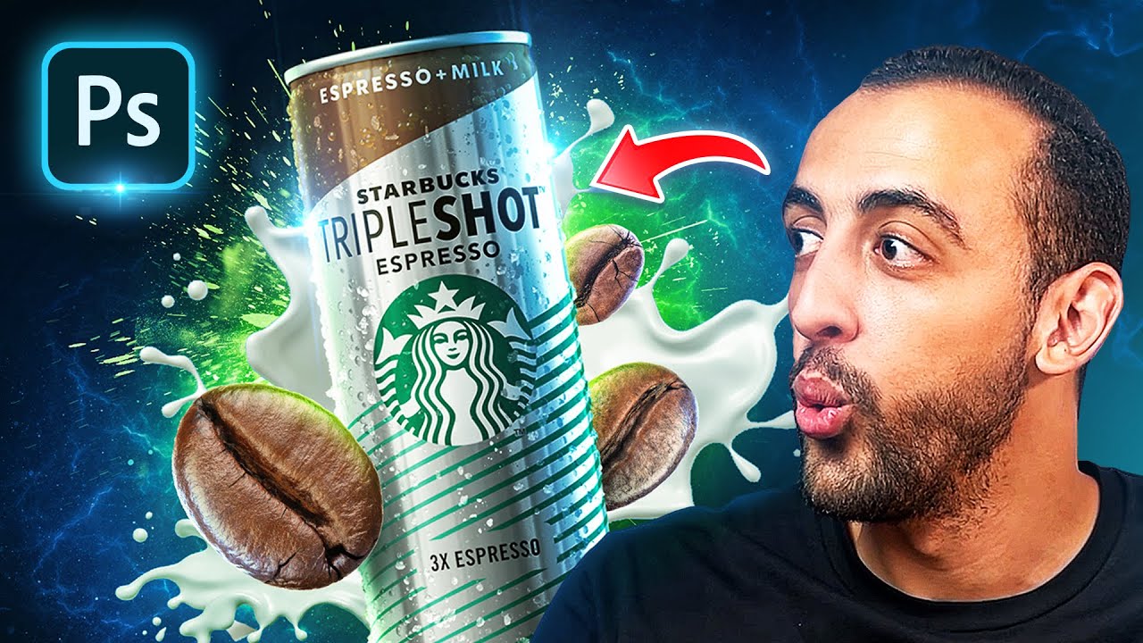 ازاي تعمل تصميم سوشيال ميديا لمشروب قهوة | شرح عملي للفوتوشوب | Social Media Design