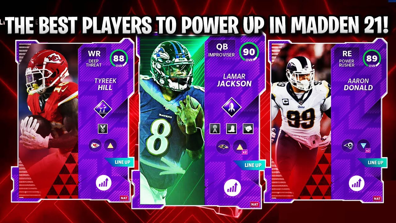 THE BEST PLAYERS TO POWER UP IN MADDEN 21! THE BEST POWER UPS! | MADDEN 21 ULTIMATE TEAM