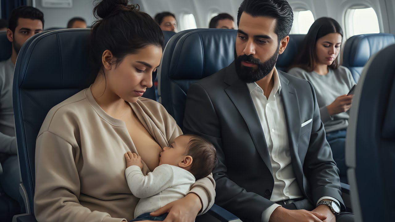 في الطائرة، كان طفل المليونير يبكي كثيرًا... حتى قالت له الأم العزباء: 
