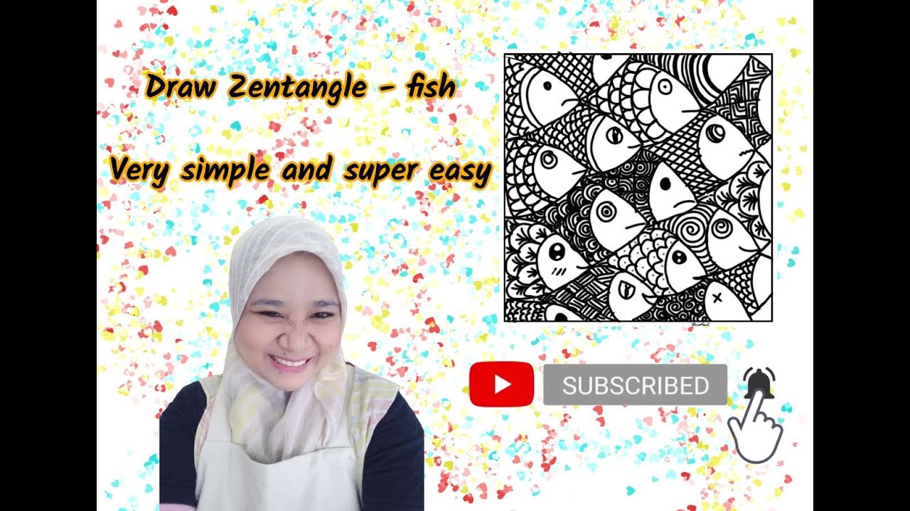 DrAw SimpLe ZenTanGle -fish- *Its So E4sy* (EvEn For First Time Can Do 1t) Zentangle 2