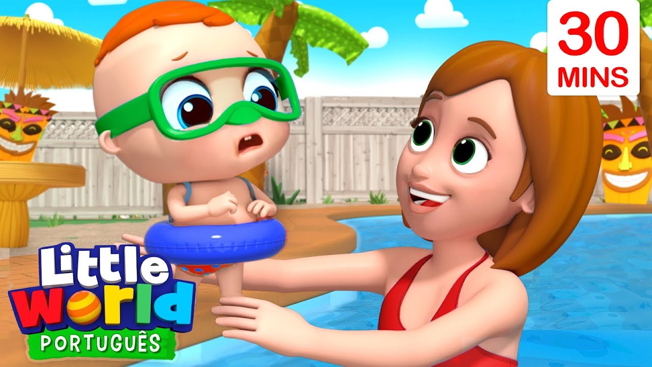 O Bebê Aprende a Nadar! | O Mundo de Nina e Nico - Little World Português