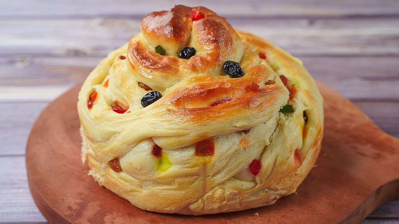 Soft Fluffy Fruit Bread Recipe | Homemade Sweet Bread Recipe