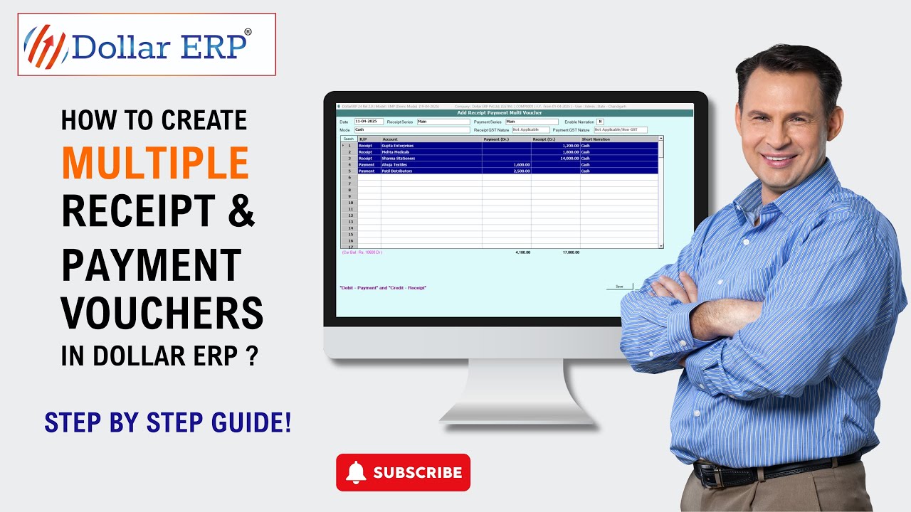 📌 Multiple Receipt & Payment Entry in Dollar ERP | 💰 Handle multiple transactions in one go!