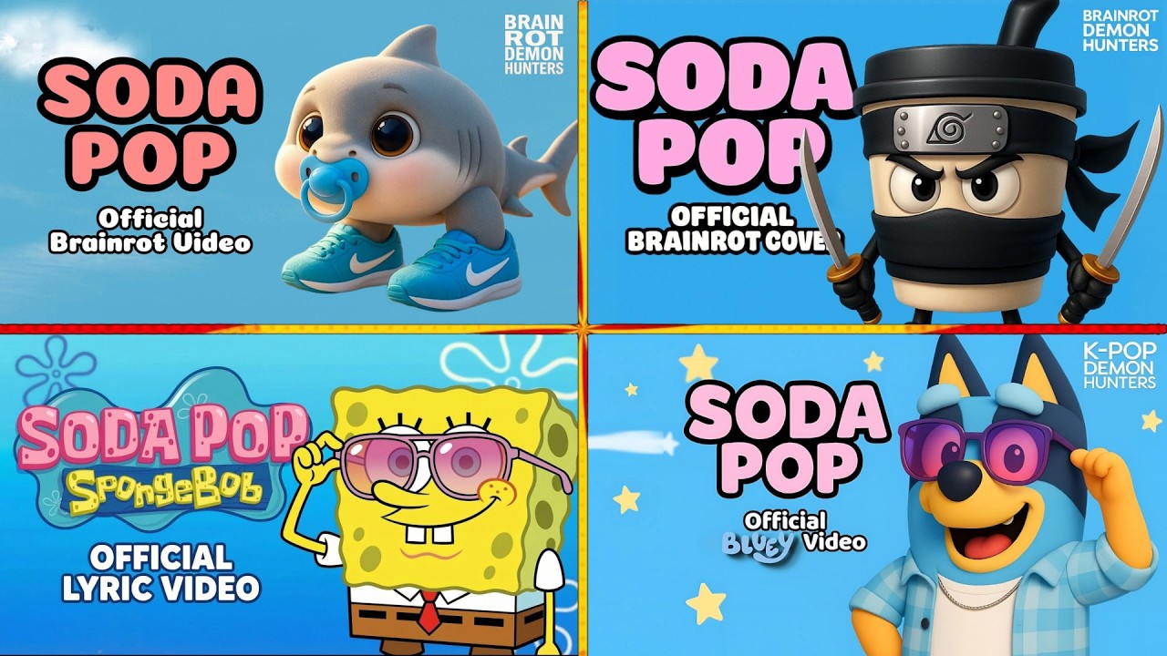 BABY BRAİNROT🆚CAPUCHİNO ASSASİNO🆚SPONGEBOB🆚BLUEY[SODA POP MEGA BATTLE 🎵 Who Is Best