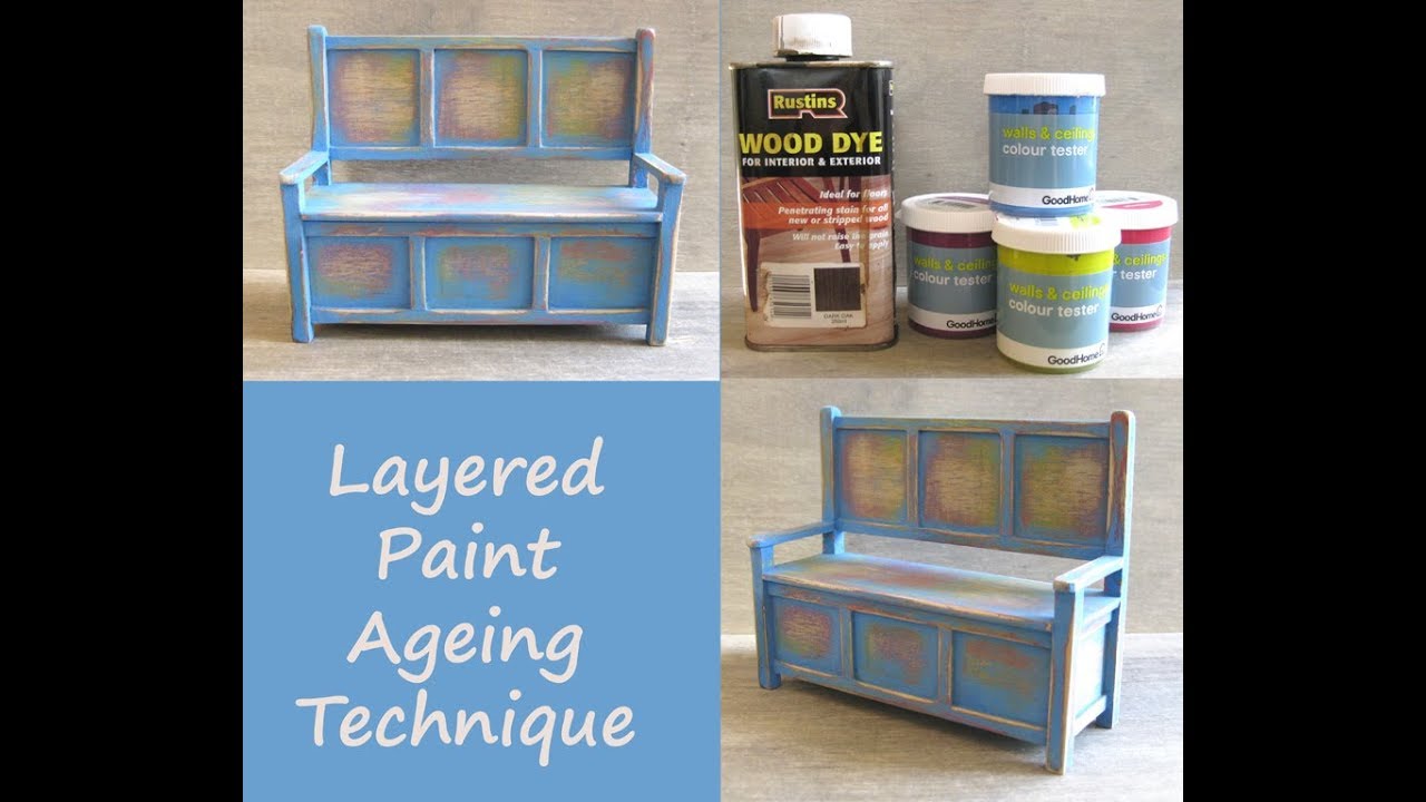 Making Dolls House Furniture - Finishing Technique #3 Layered Paint Ageing Technique