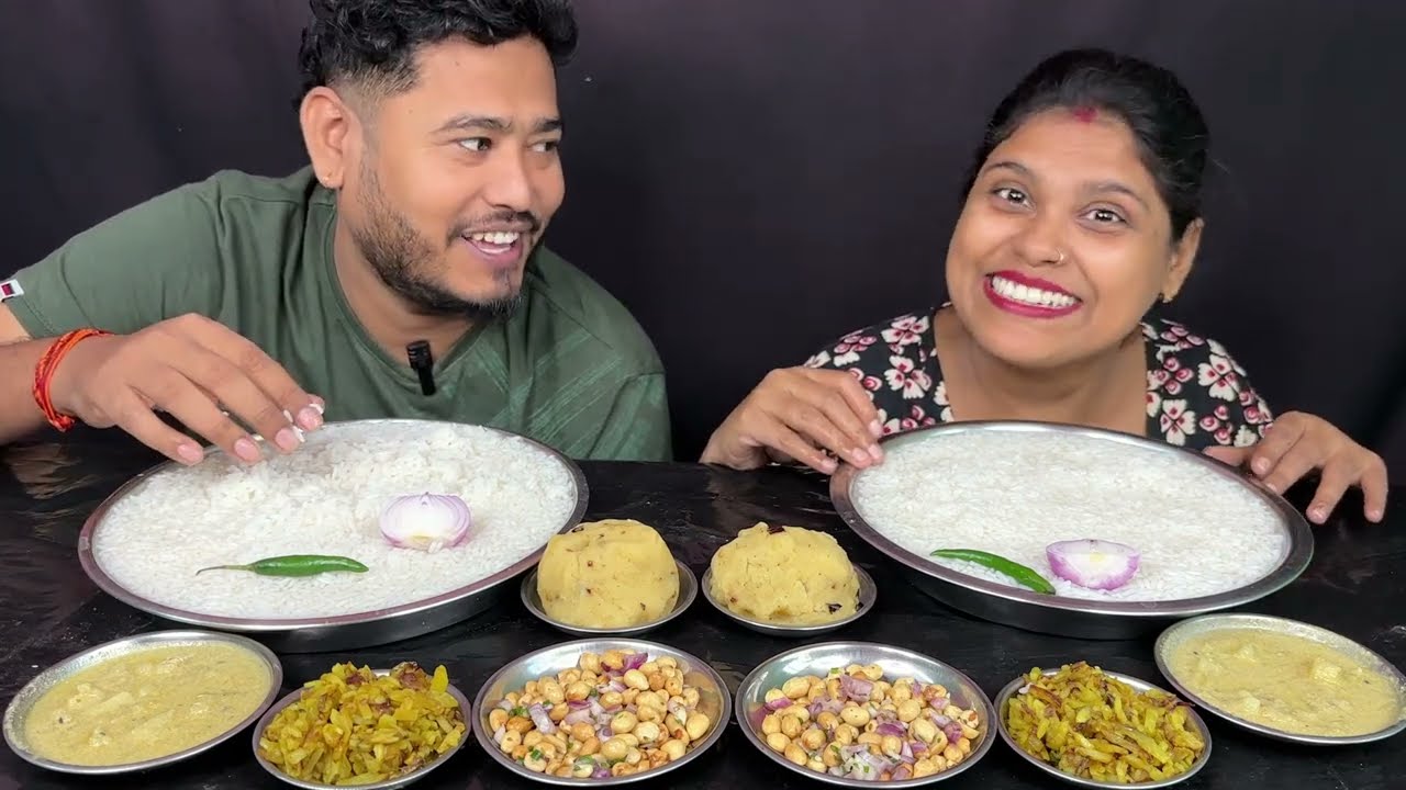 ajke puro uncut video korlam. eating show panta vat, aloo vaja, aloo makha, aloo posto, badam makha