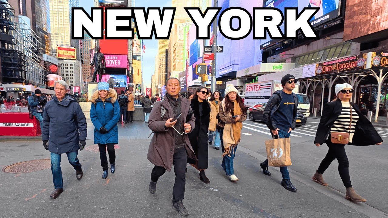 Midtown Manhattan & Times Square 🗽 Walking Tour 4K 🇺🇸🚶‍♂️ See NYC Tourists Crowds
