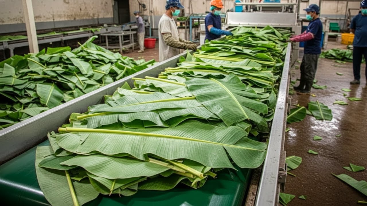 Dentro de la mayor fábrica de procesamiento de hojas de plátano de alta tecnología jamás vista