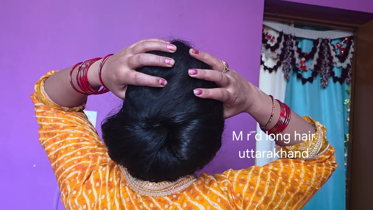 New style amazing big huge bun making of long hair 😍💯#hair @MRDLonghairUttarakhand 