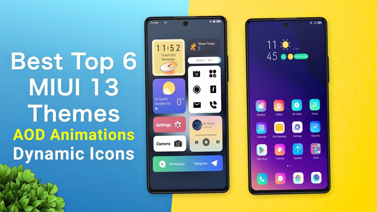 Best Top 6 MIUI 13 Themes | Dynamic Icons | Light & Dark Mode | AOD Animations