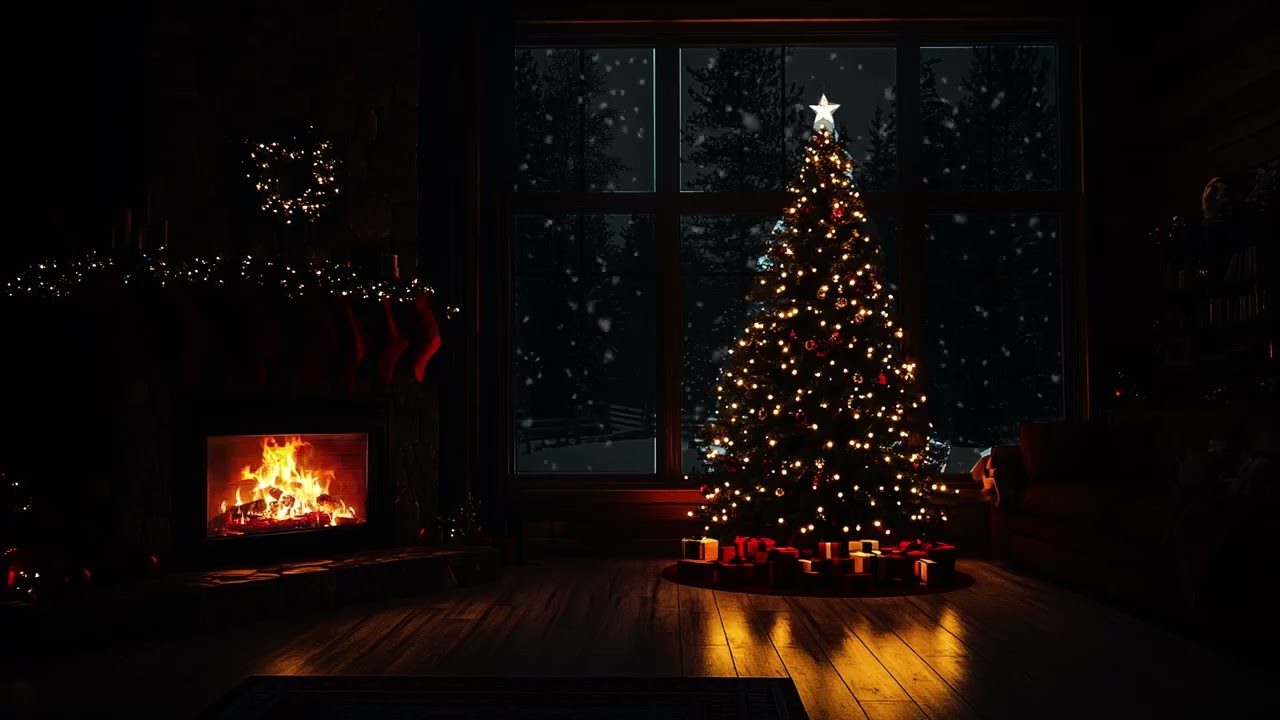 Calming Snowstorm Serenity: Soft Fireplace Ambience for Peaceful Rest and Healing Sleep ❄️