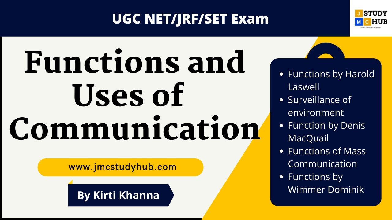 Functions and Uses of Mass Communication | Denis MacQuail and Wimmer Dominik | By Kirti Khanna
